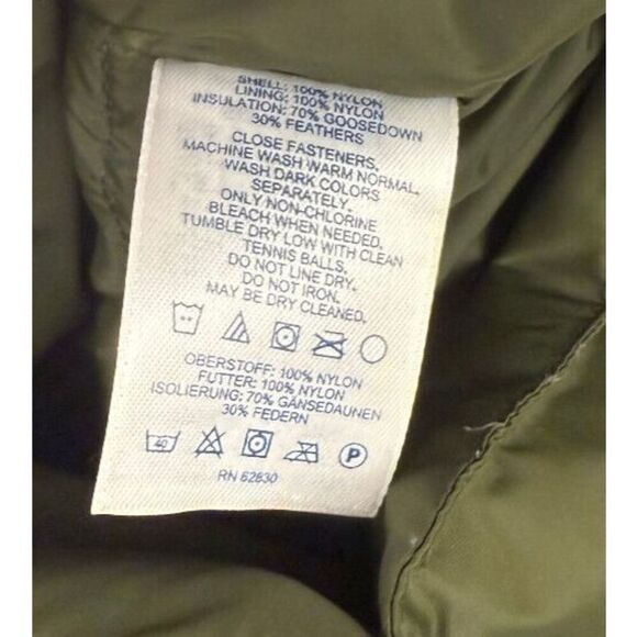 LANDS' END Goose Down Puffer Snap-Up Vest Men Deep Juniper Green Lightweight L - Picture 7 of 7
